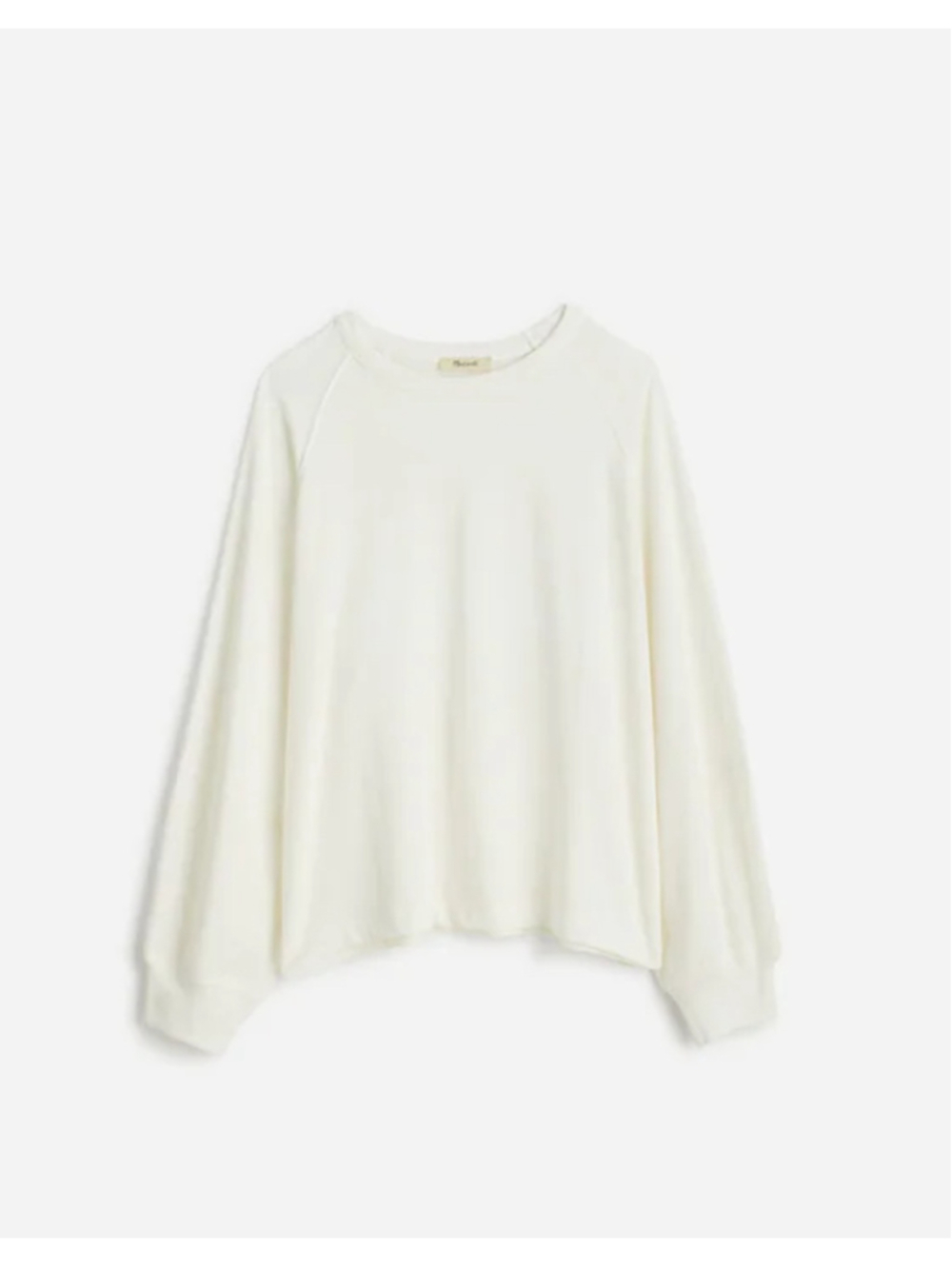 NWT Madewell Relaxed Long-Sleeve Raglan Tee in white Size medium